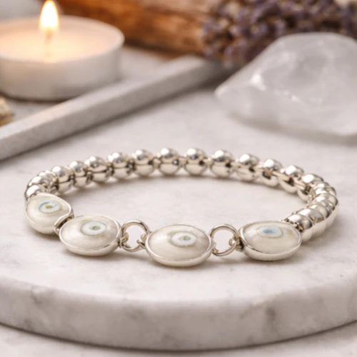 Gomti Chakra Silver Bracelet